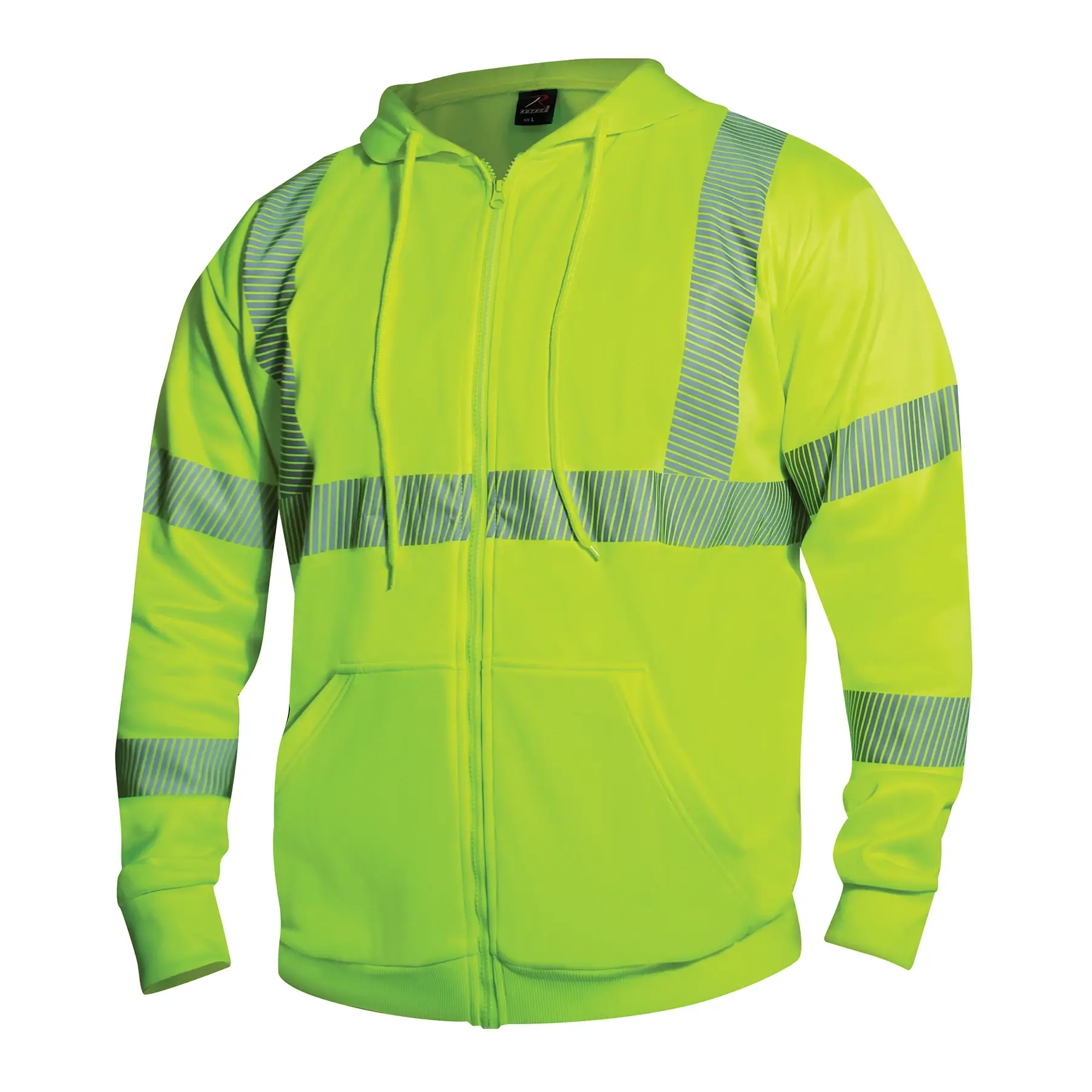 Rothco Hi-Vis Performance Zipper Sweatshirt - Safety Green - Image 8