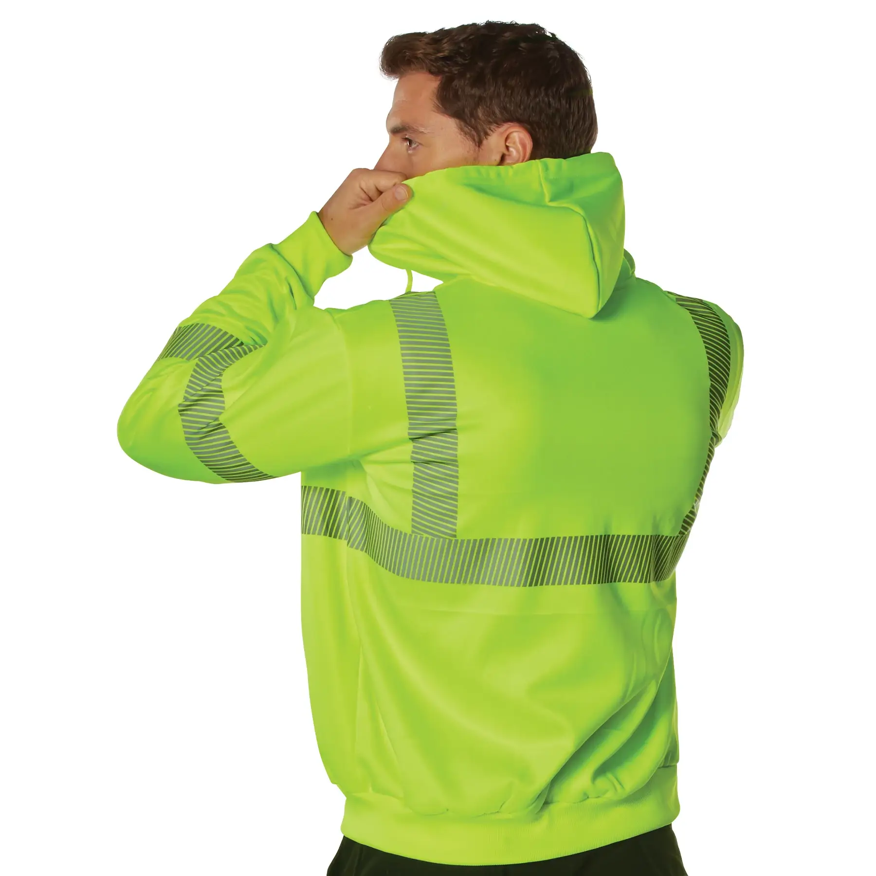 Rothco Hi-Vis Performance Zipper Sweatshirt - Safety Green - Image 9