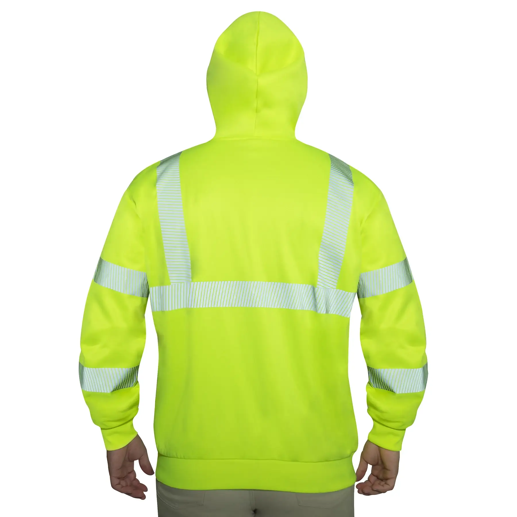 Rothco Hi-Vis Performance Zipper Sweatshirt - Safety Green - Image 6