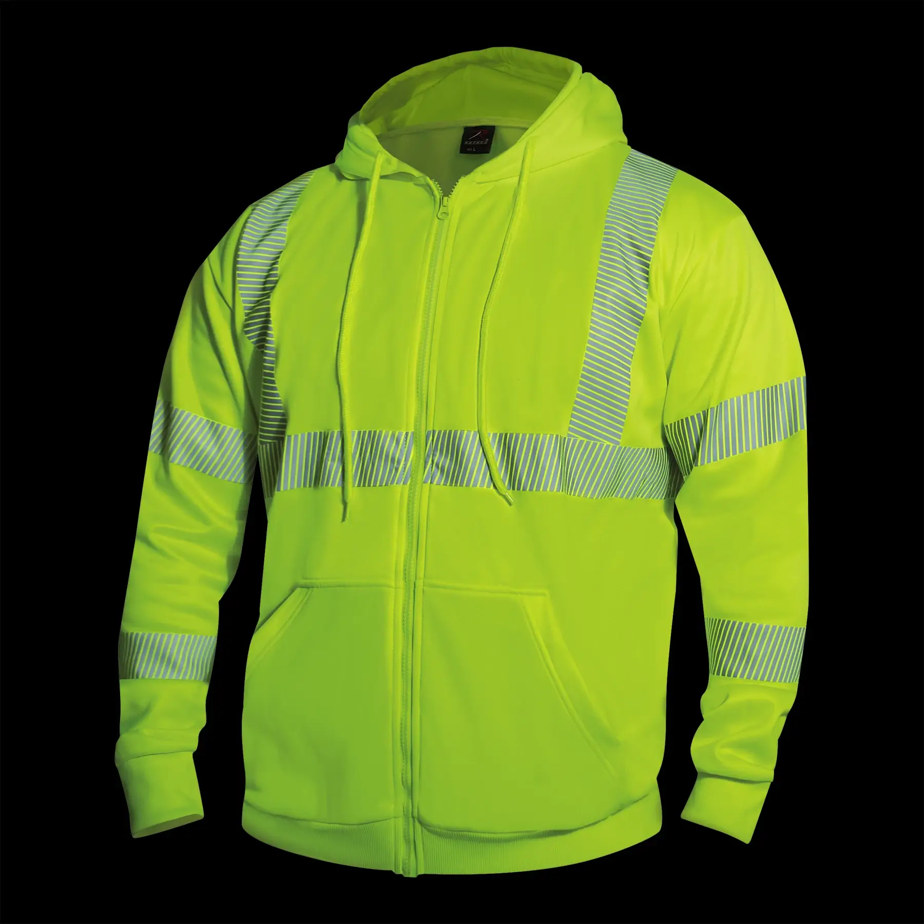 Rothco Hi-Vis Performance Zipper Sweatshirt - Safety Green - Image 5